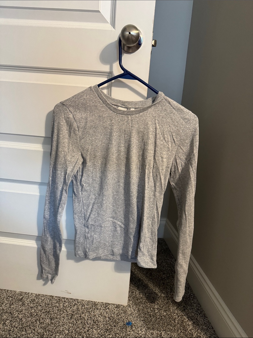 Aritzia Grey Long Sleeve Crewneck Top homestretch